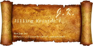 Jilling Kristóf névjegykártya